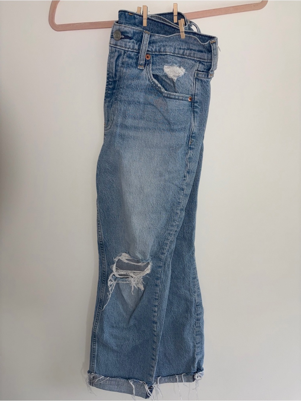 GAP Cheeky Straight High Rise Jeans; Light Wash
